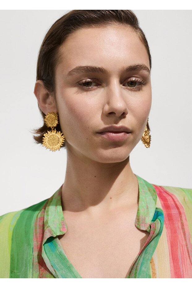 Yarı transparan desenli bluz - 6