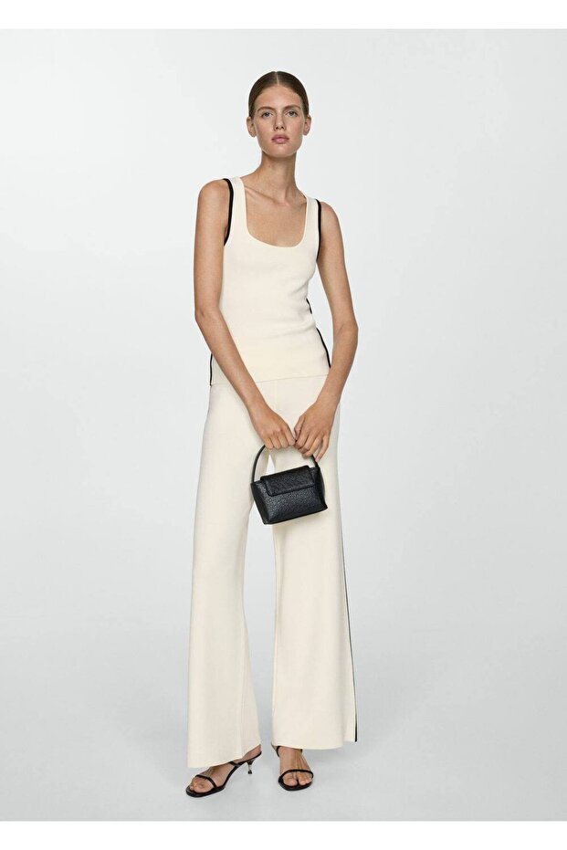 Kontrast detaylı triko bluz - 2