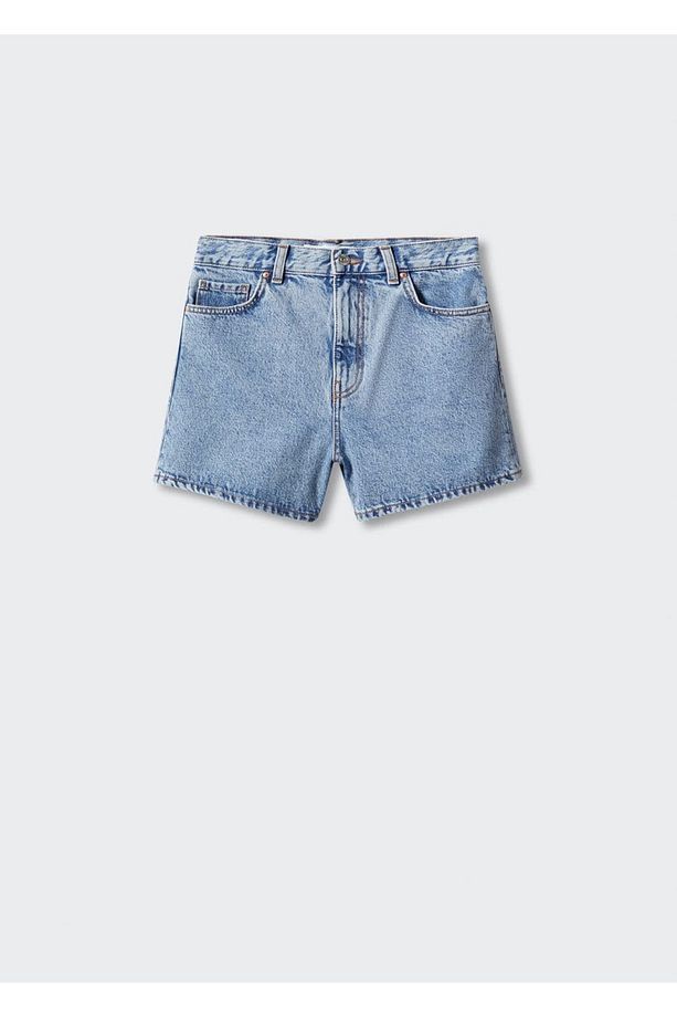 Yüksek Belli Denim Şort - 3