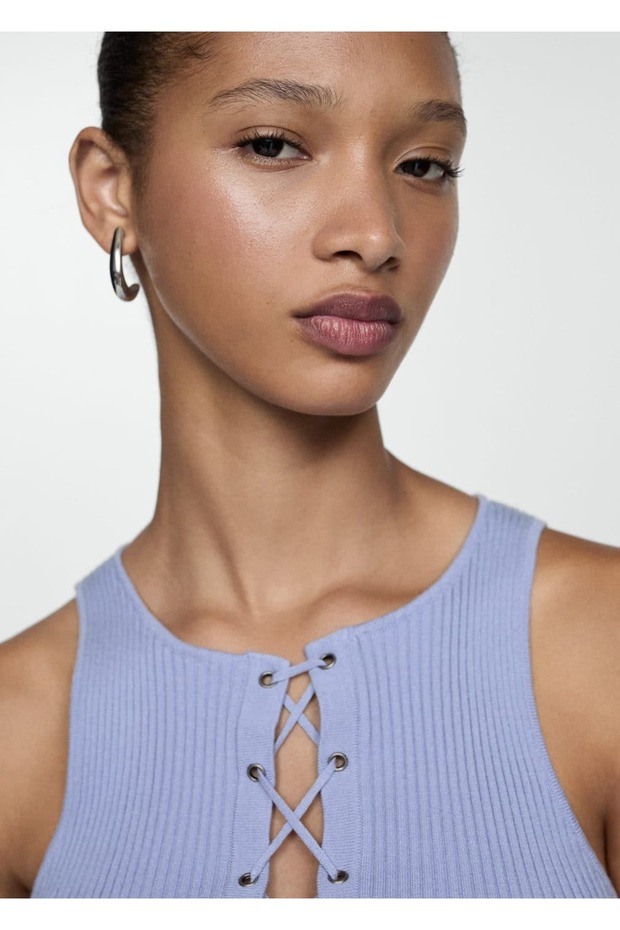 Fiyonklu dokuma bluz - 5