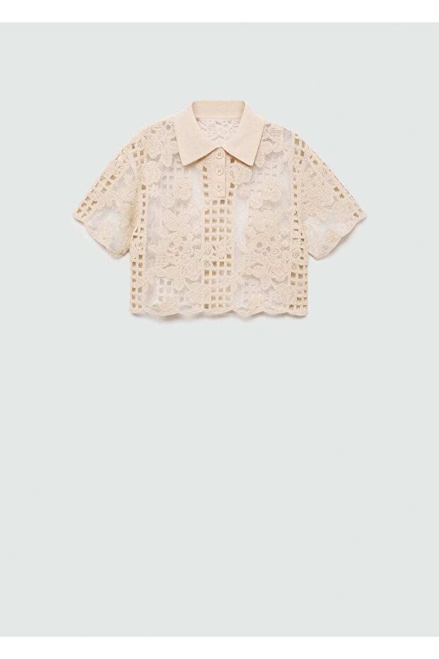 Ajur detaylı işlemeli bluz - 3