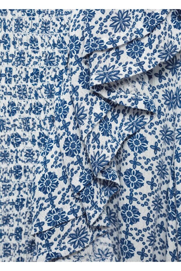 Flounced patterned blouse - 7