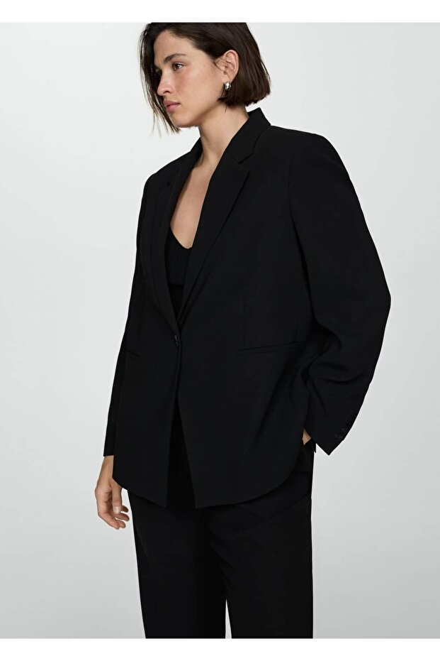 Düz Kesim Blazer Ceket - 7