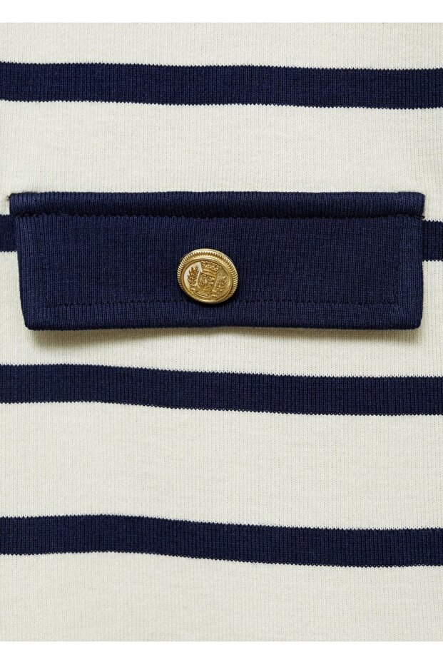 Düğmeli çizgili hırka - 6