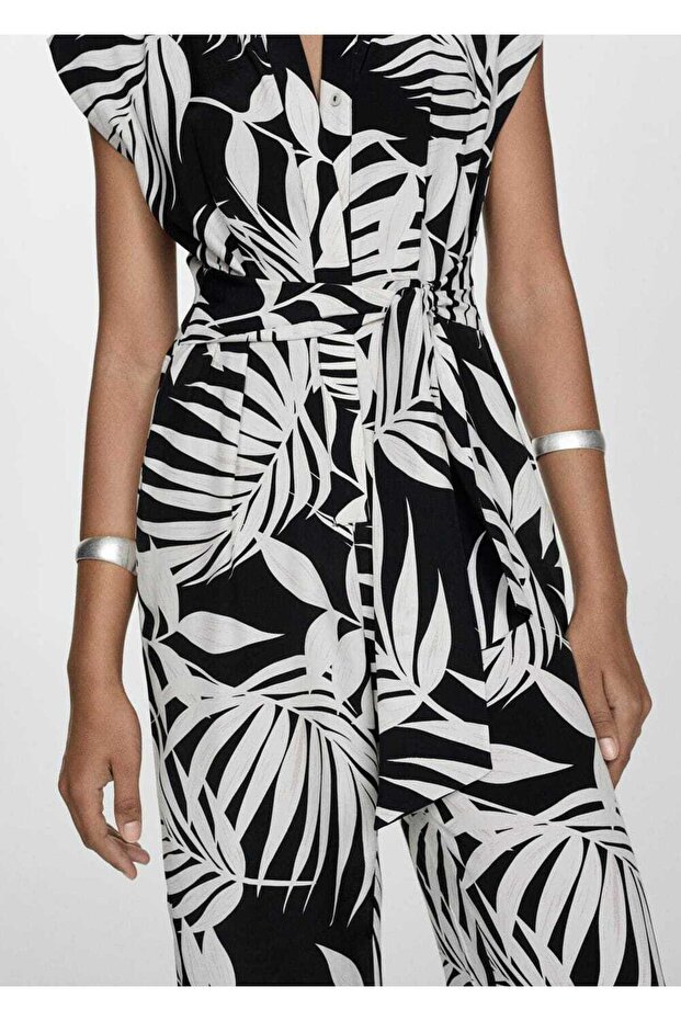 Kuşaklı, desenli tulum - 6