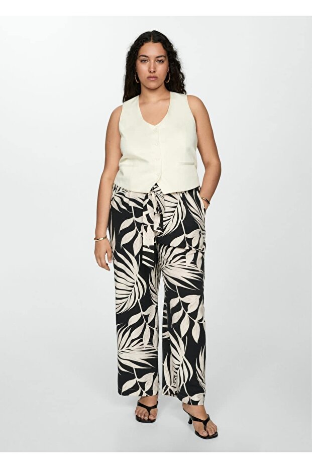 Patterned Bow Pants - 8