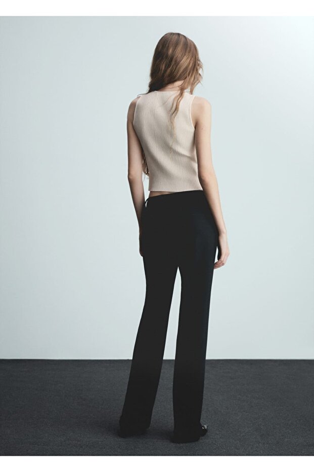 Yan Düğmeli Triko Bluz - 4