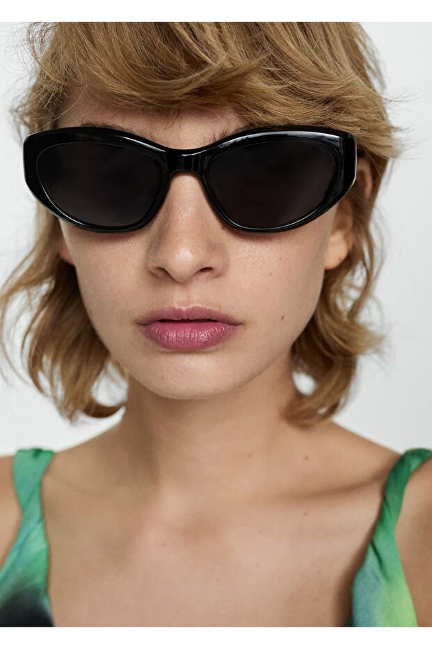 Drape detaylı desenli elbise - 8