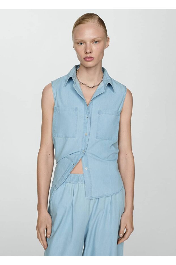 Dökümlü pamuklu pantolon - 7