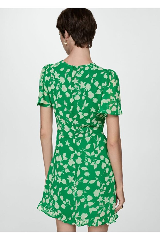 Desenli kısa elbise - 4