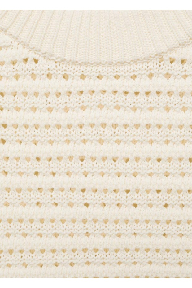 Çizgili ve ajurlu kazak - 8