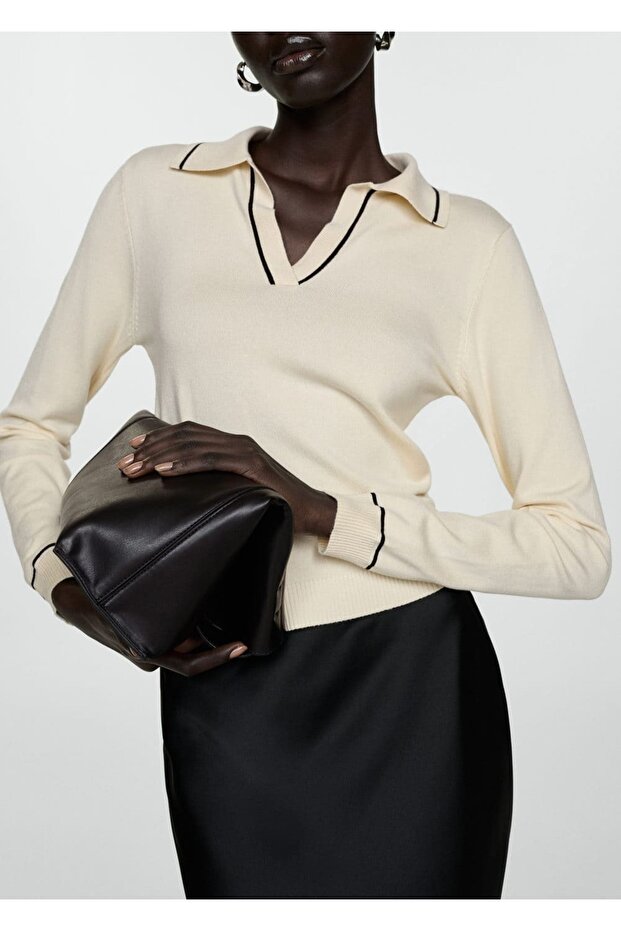 Пуловер с поло яка - 1