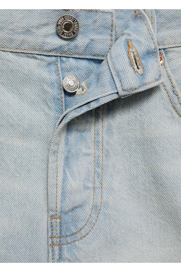 Paçaları dikişsiz denim şort - 6