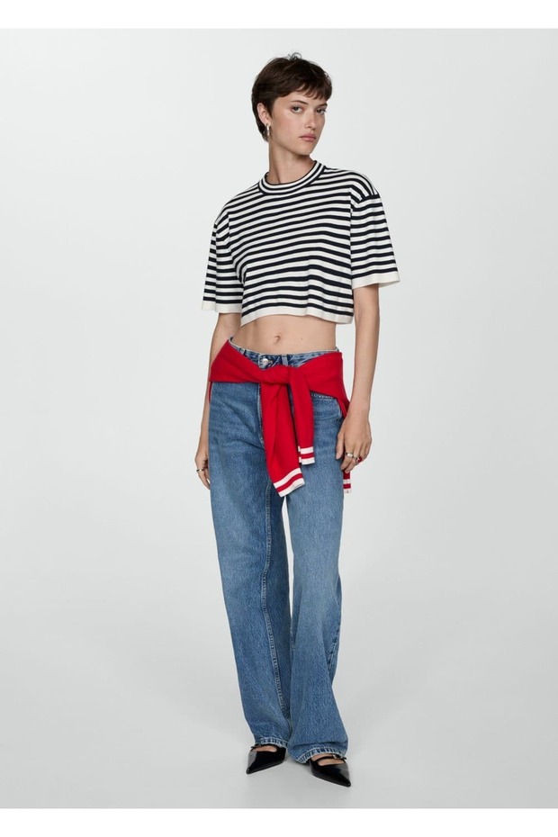 Çizgili kısa kazak - 2