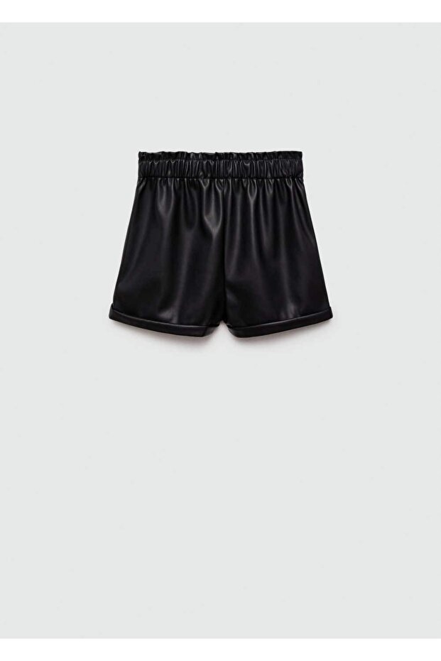 Deri Görünümlü Şort - 4
