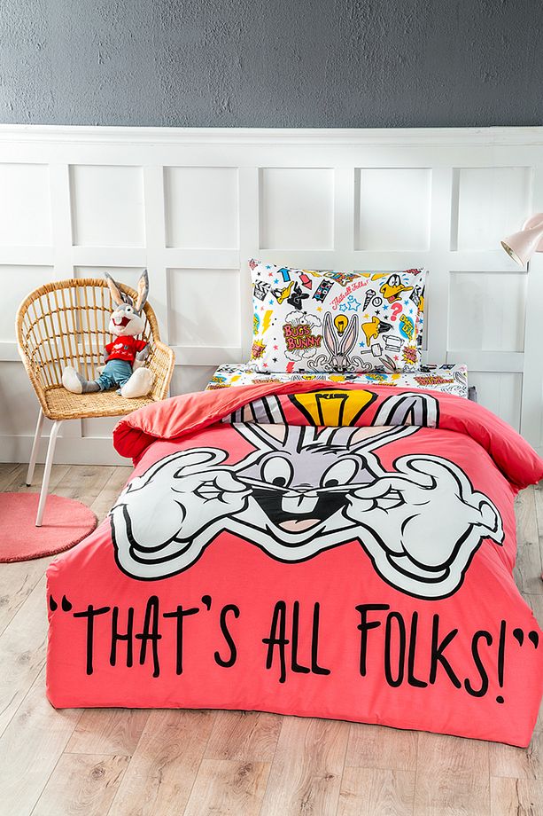 Bugs Bunny Smile Tek Kişilik Lisanslı Çocuk Nevresim Takımı - 1
