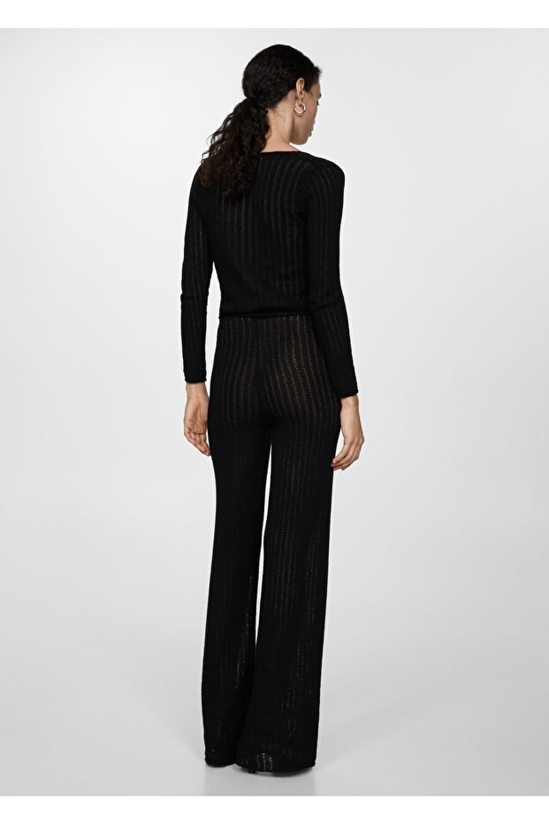 Bağ detaylı triko hırka - 4