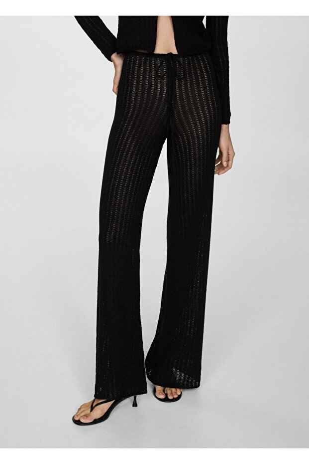 Gerade geschnittene Strickhose - 1