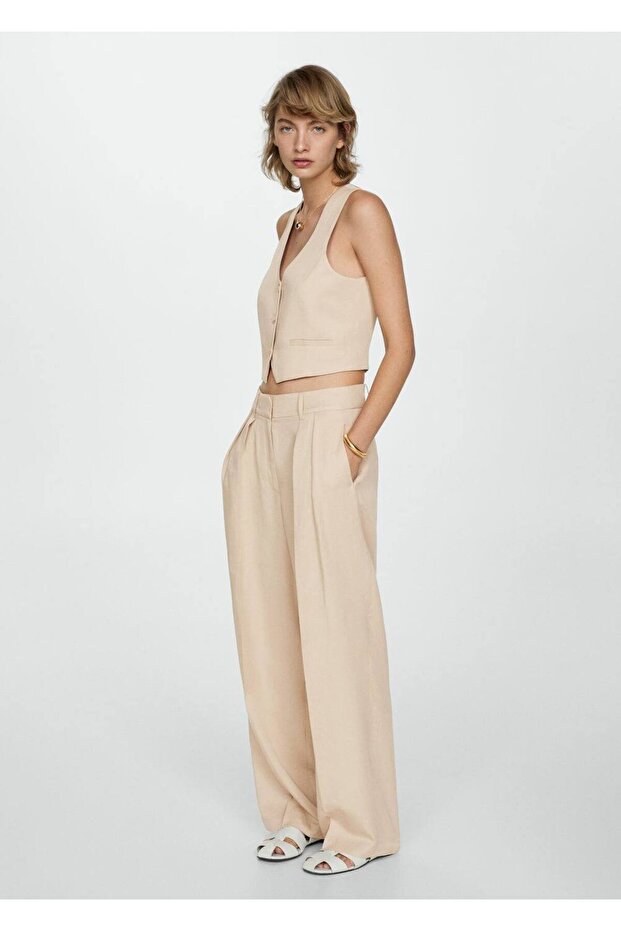 Wideleg lyocell pantolon - 2