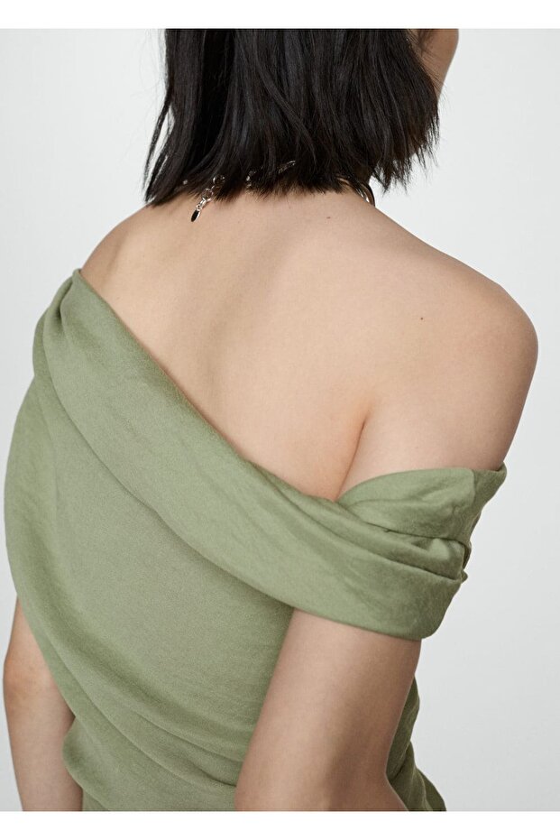 Asimetrik pilili elbise - 6