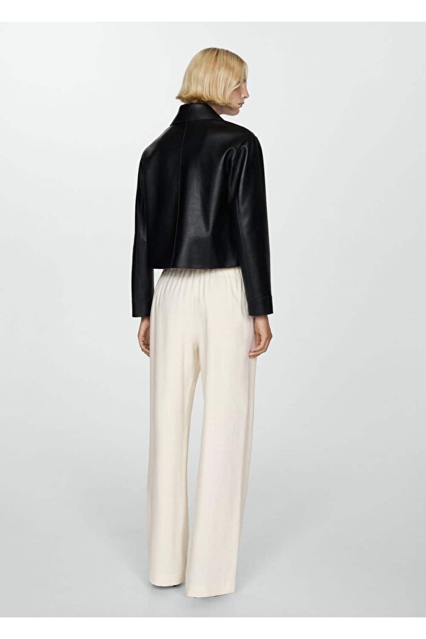 Elastik belli wideleg pantolon - 4