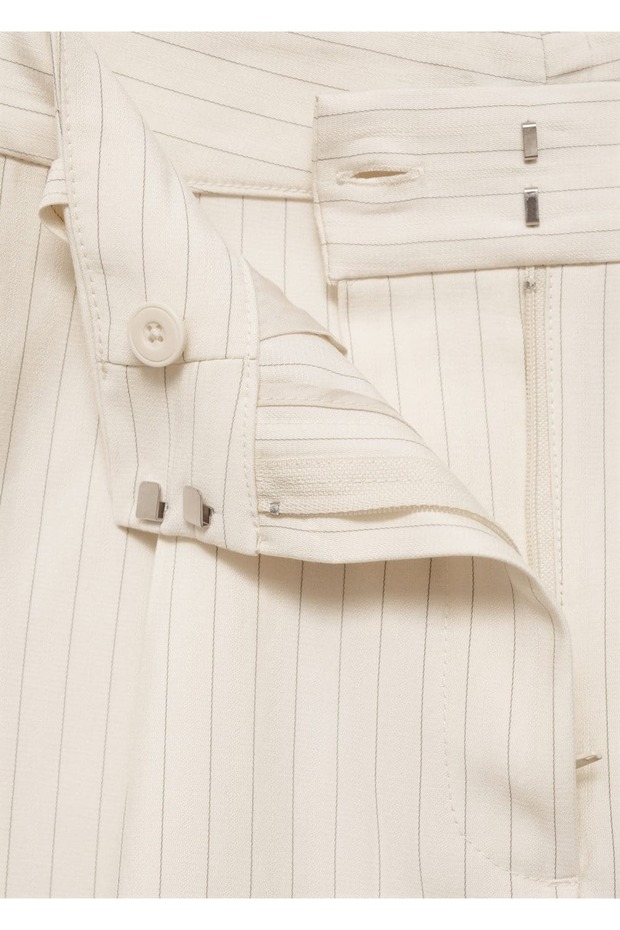 Düz kesim çizgili Bermuda şort - 7