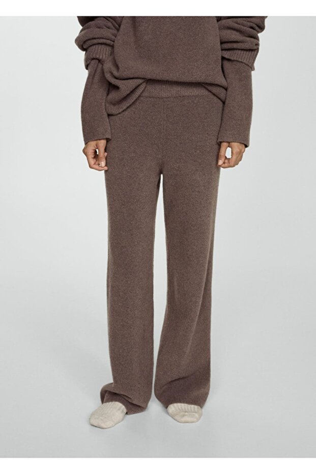 Düz kesim triko pantolon - 1