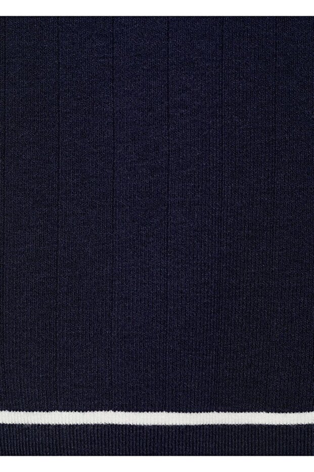 Kontrast yüzeyli triko bluz - 5