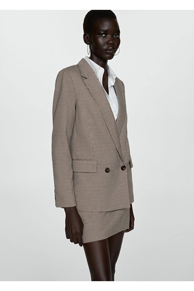 Çapraz düğmeli blazer ceket - 1