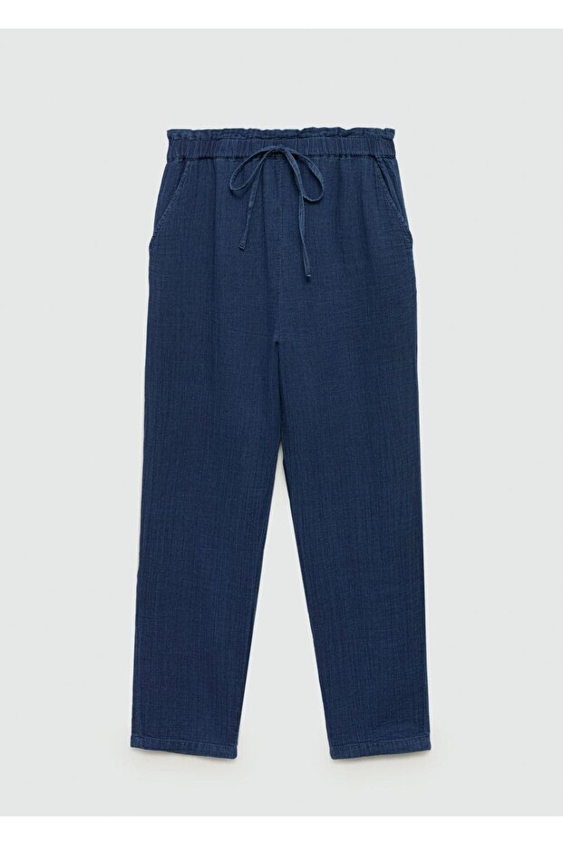 Beli elastik pamuklu pantolon - 3