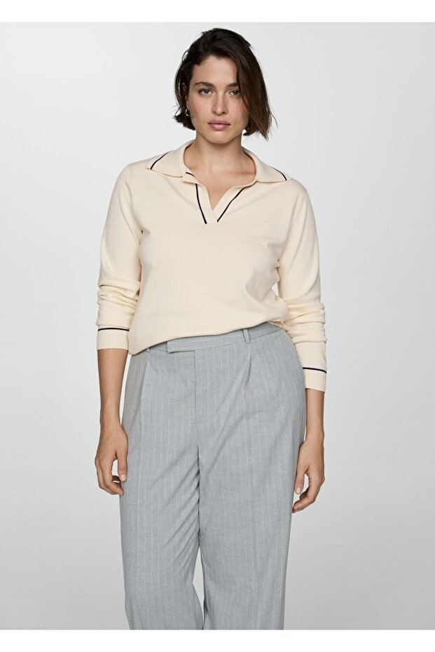 Пуловер с поло яка - 8