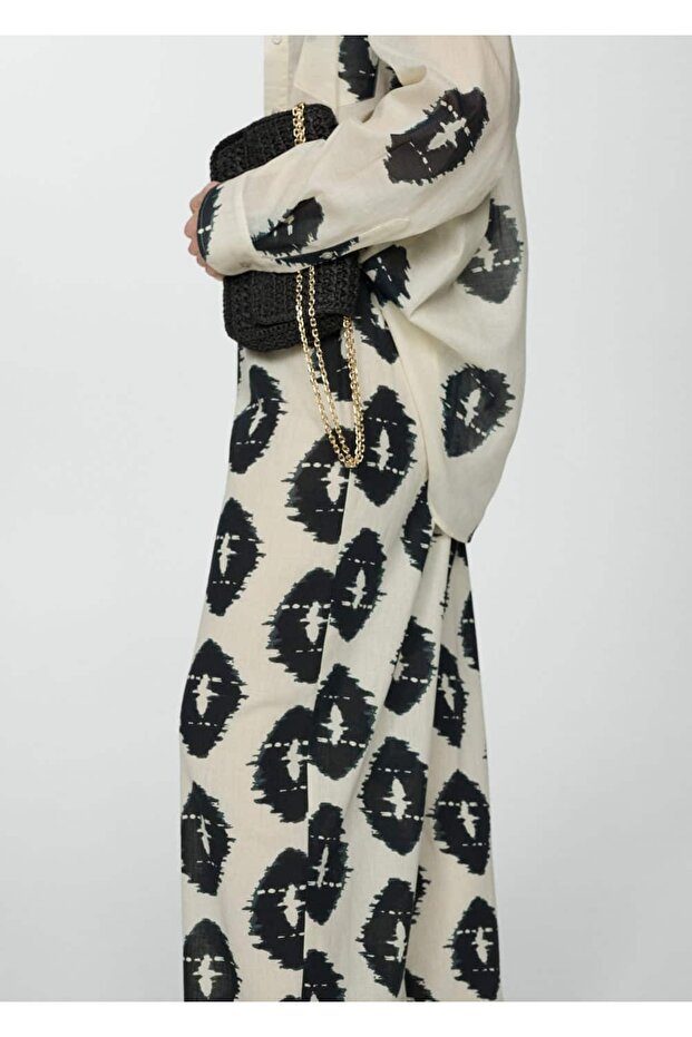 Desenli wideleg pantolon - 7