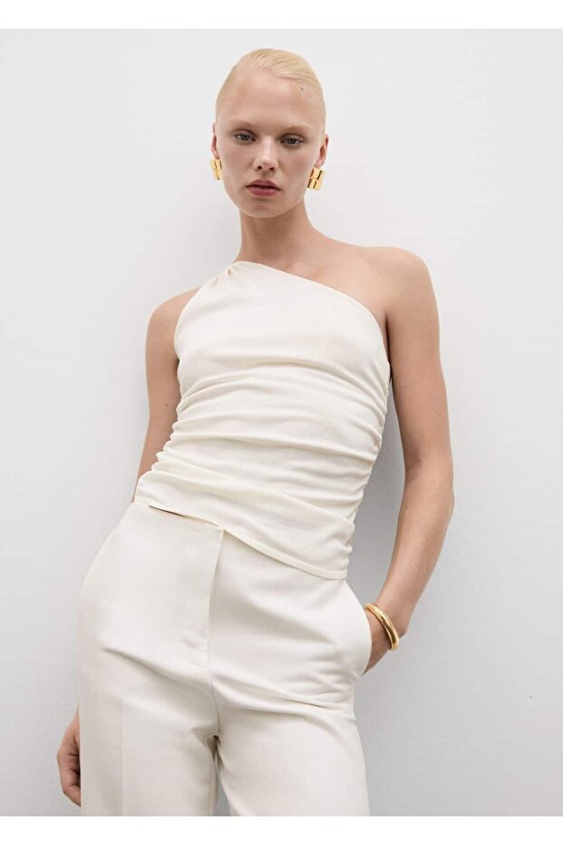 Asimetrik tasarımlı bluz - 8