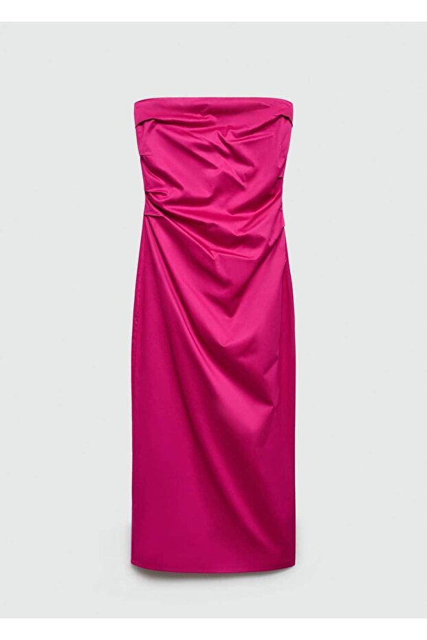 Drape Straplez Elbise - 3