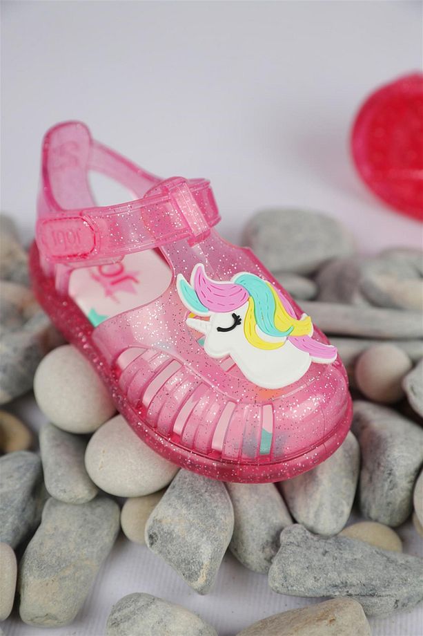 19 - 25 Numara Kız Çocuk Fuşya Tobby Gloss Unicorn Sandalet - 3