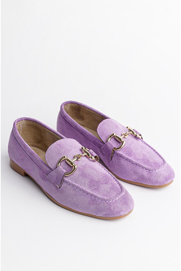 Mona Guaranteed Metal Buckle Leather Women's Loafer Casual Shoes - 5