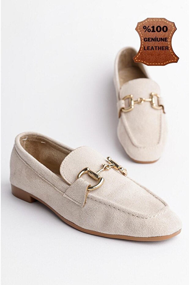 Mona garantált fémcsatos bőr női naplopó alkalmi cipő - 1