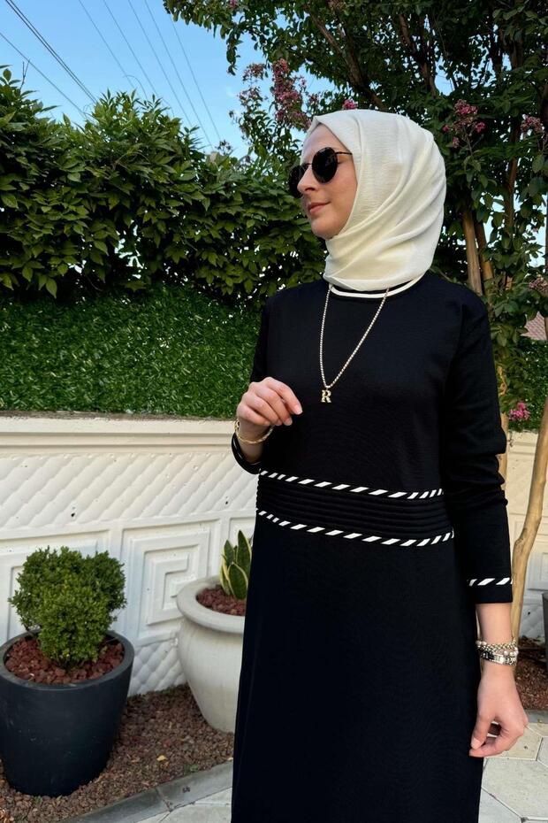 Samanyolu Siyah Triko Elbise - 7