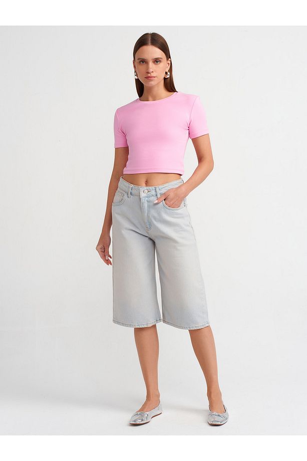 71485 Tint Yıkama Uzun Denim Şort-Tint - 1