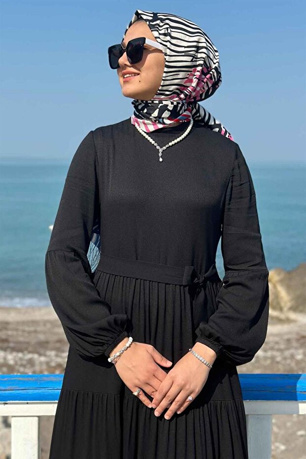 Asil Siyah Elbise - 4