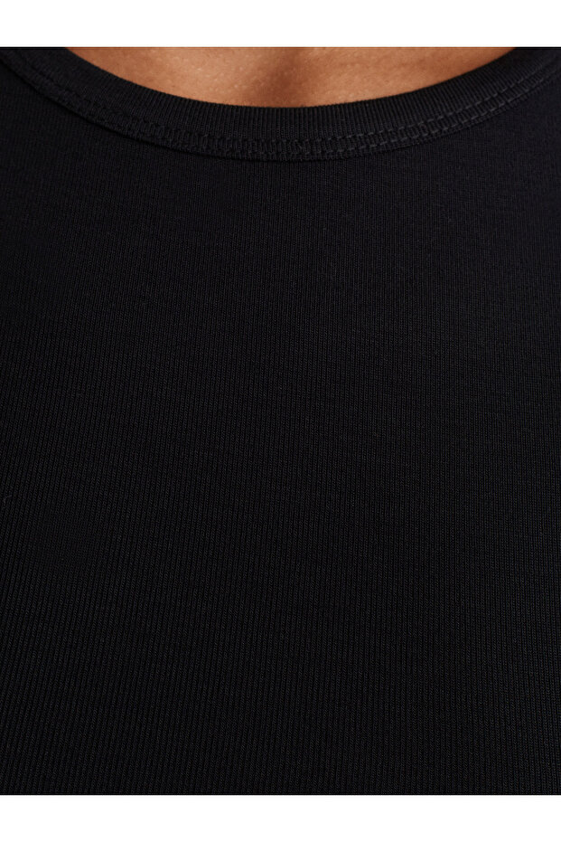 31104 Modal Crop Top-Siyah - 4