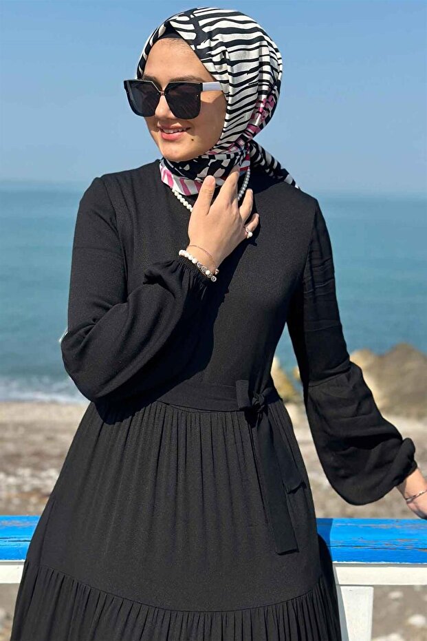 Asil Siyah Elbise - 6