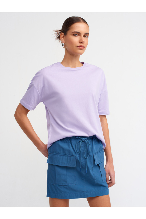 3683 Basic T-Shirt-Lila - 3