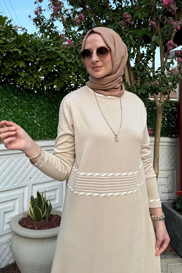 Samanyolu Taş Triko Elbise - 3