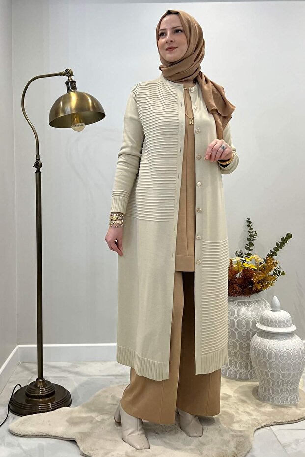 Manolya Taş Triko Hırka - 1