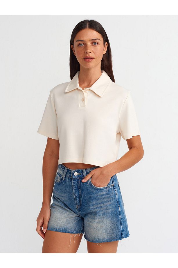 71514 Paçası Kesik Denim Şort-tint - 3