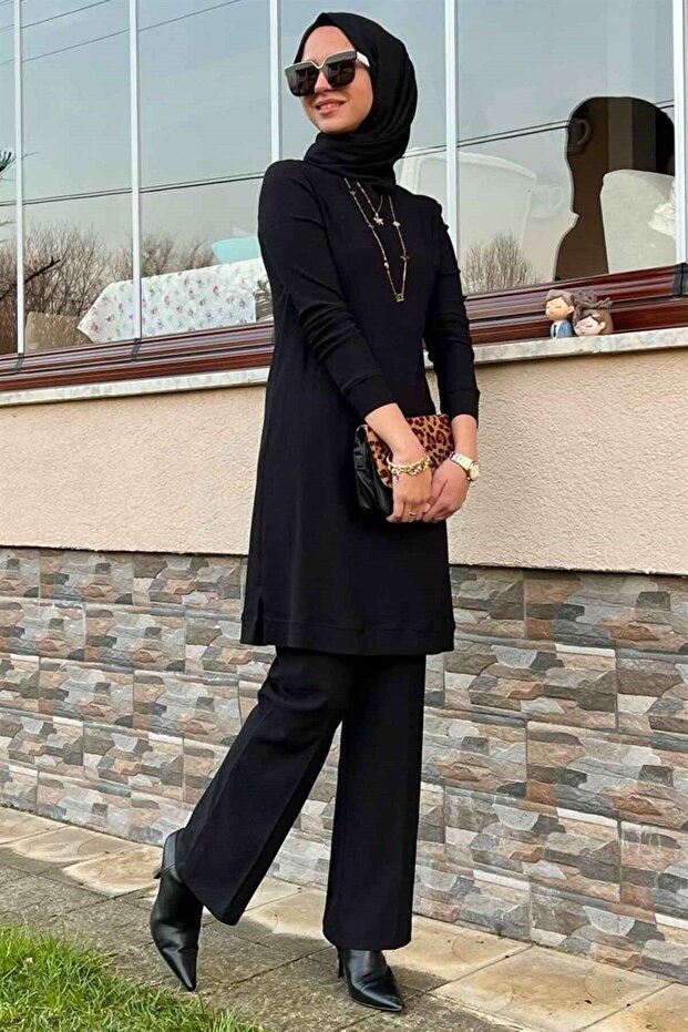 Siyah Örme Basic Takım - 6
