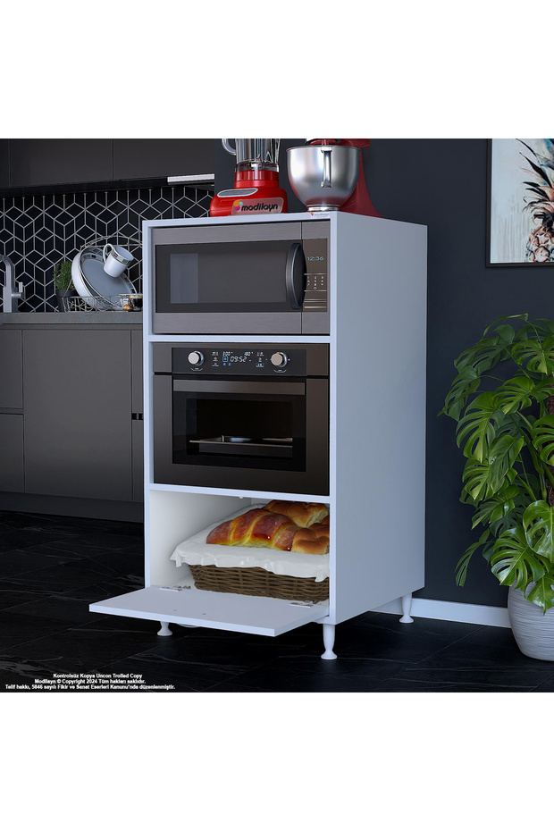 SİLVA 59,6 x 119,2 x 56 cm Tek Kapaklı Ankastre Fırın ve Mutfak Dolabı - 4