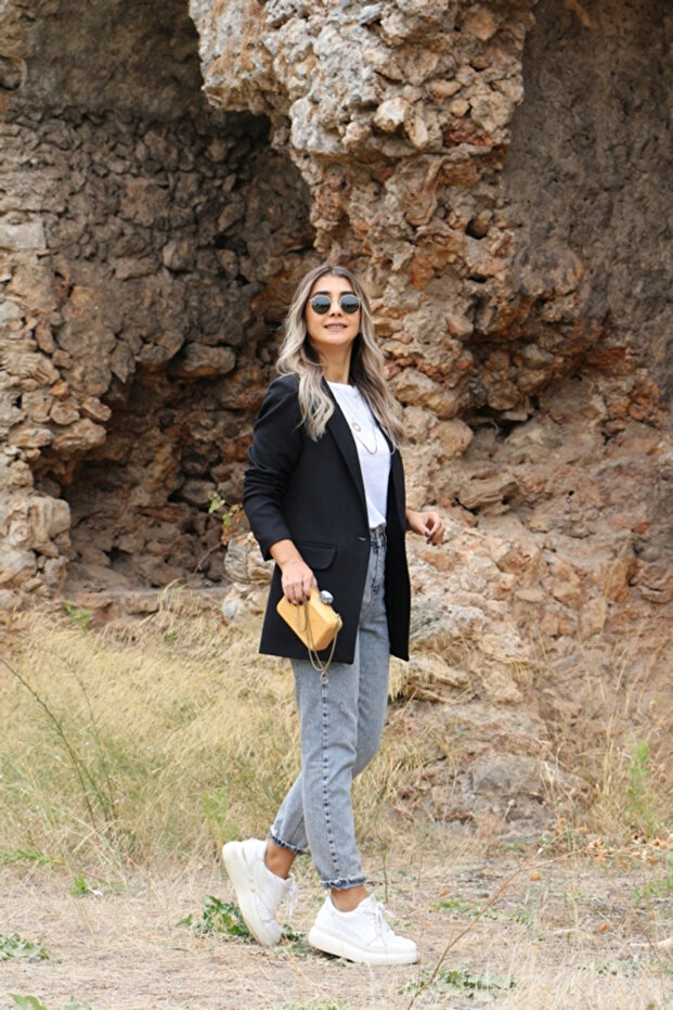 سترة تأثير الصوف الأسود - 5