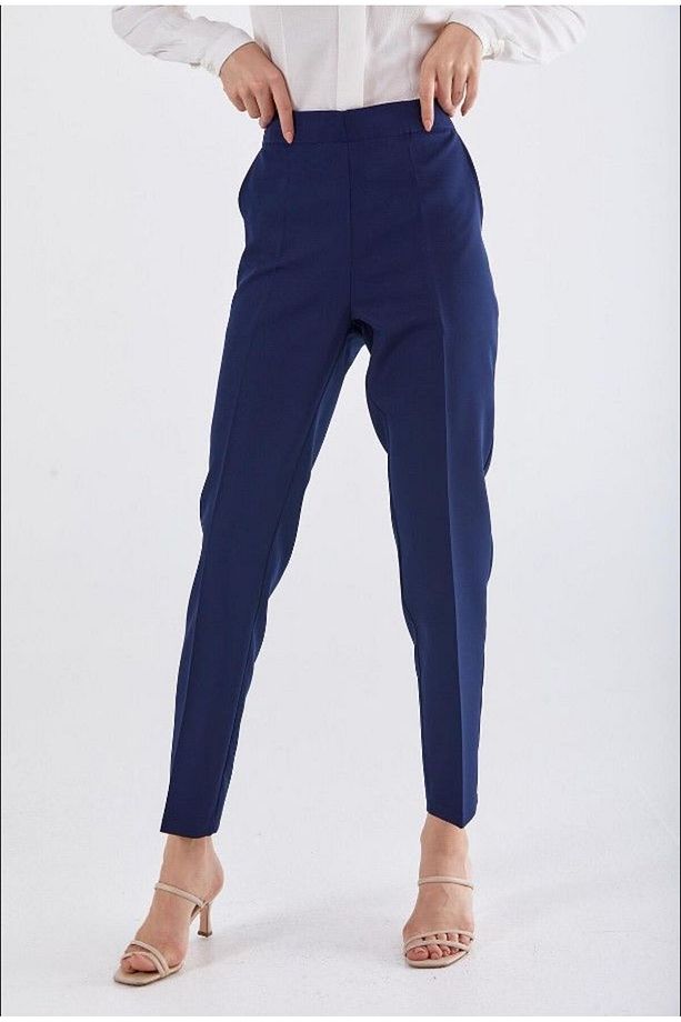 59061 Beli Yarım Lastikli Ön Cepli Klasik Dar Paça Pantolon Qys Pantlon 59061 #23-063 - 4